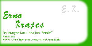 erno krajcs business card